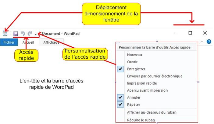 Wordpad acces rapide